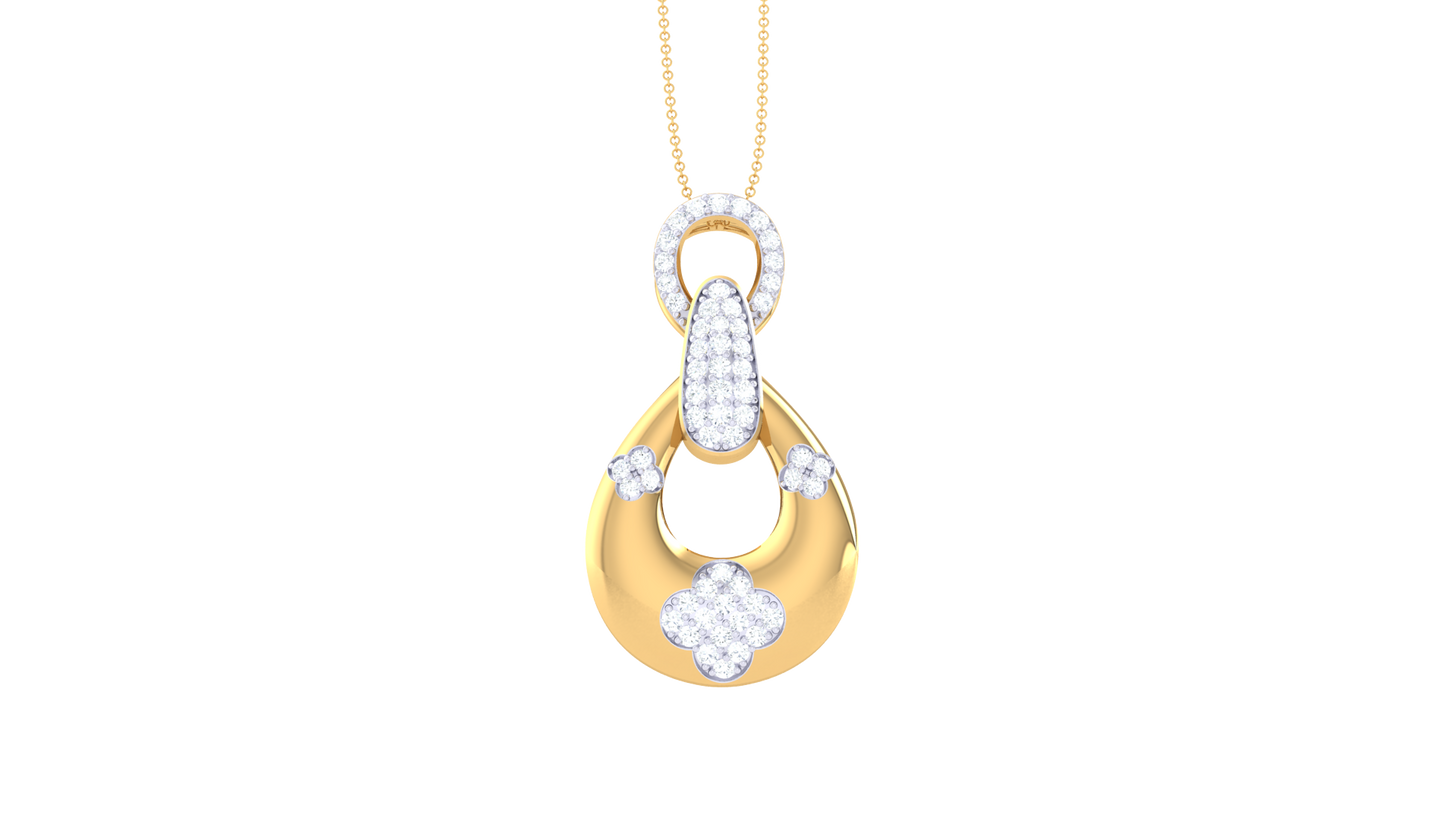 Dewdrop Sparkle Gold Pendant - 0.44 ct Diamonds