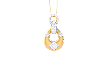 Dewdrop Sparkle Gold Pendant - 0.44 ct Diamonds