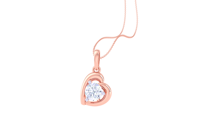 Heart's Solitaire Embrace Pendant – 0.59 Ct Round Diamond In Gold