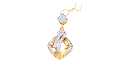 Charming Geometric Gold and Diamond Pendent - 0.40 Ct