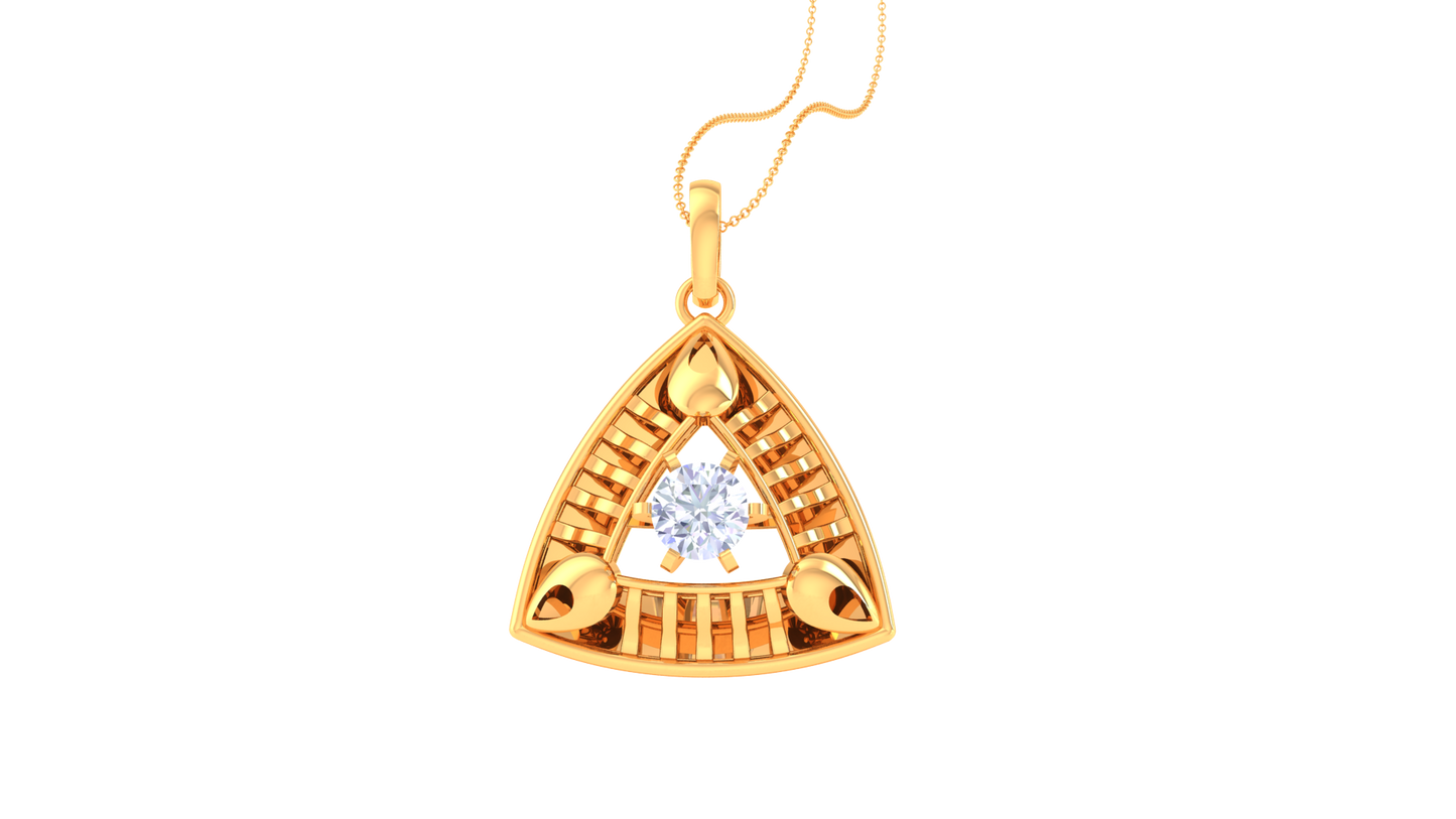 Trinity Glow Pendant In Gold - 0.59 Ct Diamond Centerpiece