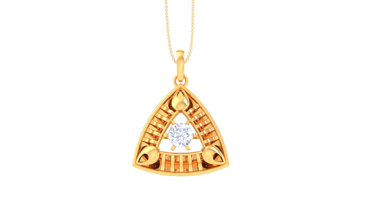 Trinity Glow Pendant In Gold - 0.59 Ct Diamond Centerpiece