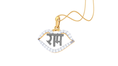 Siya Ram Pendant In Gold – 0.17 Ct Round Diamonds
