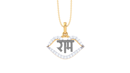 Siya Ram Pendant In Gold – 0.17 Ct Round Diamonds