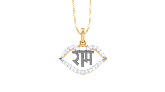 Siya Ram Pendant In Gold – 0.17 Ct Round Diamonds