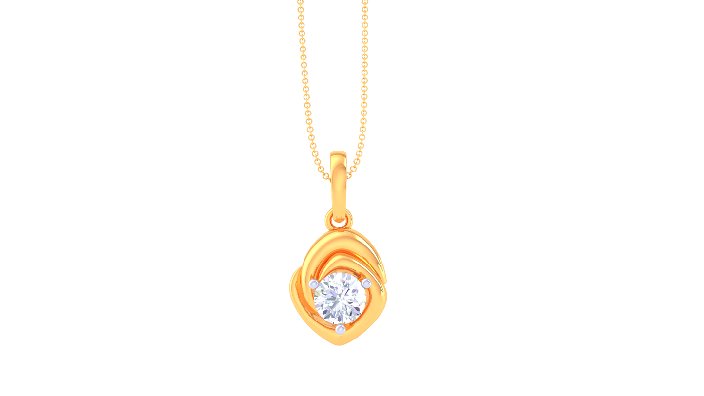 The Eternal Twist Solitaire Pendent - 0.59 Ct Brilliant Round Diamond In Gold