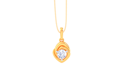 The Eternal Twist Solitaire Pendent - 0.59 Ct Brilliant Round Diamond In Gold