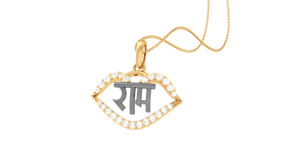Siya Ram Pendant In Gold – 0.17 Ct Round Diamonds