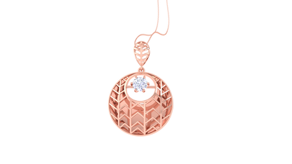 Radiant Chevron Harmony Pendant In Gold - 0.59 Ct Round Cut Diamond