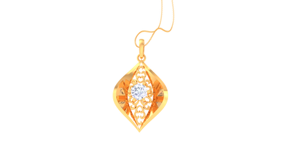 Ethereal Eye Diamond Pendant In Gold Filigree - 0.59 Ct Round Cut