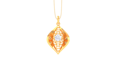 Ethereal Eye Diamond Pendant In Gold Filigree - 0.59 Ct Round Cut