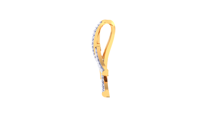 Trio Bar Elegance Pendant In Gold  - 0.23 Ct Round Cut Diamond Accent