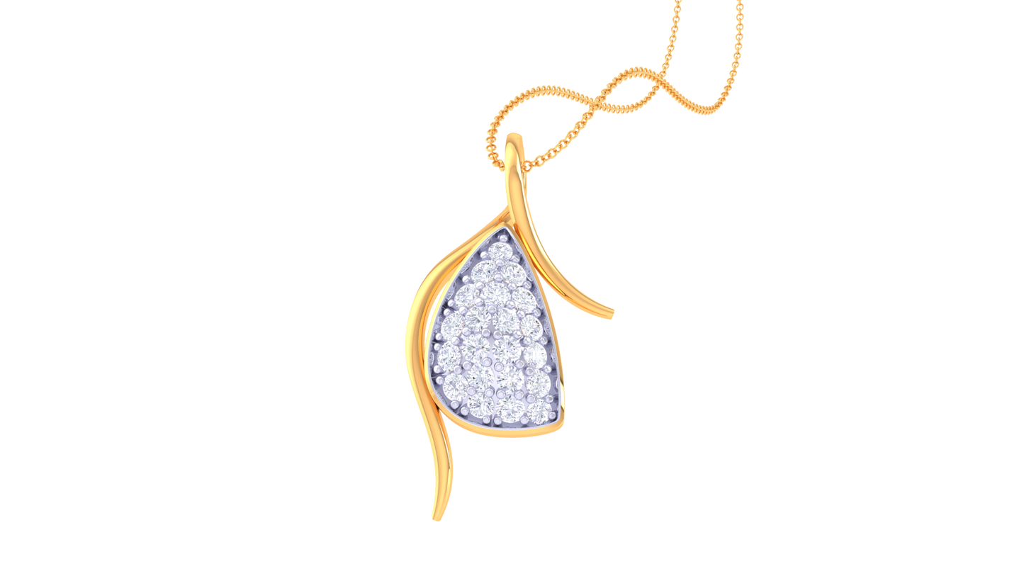 0.24 Ct - Radiant Embrace Diamond Pendant in Gold