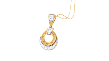 The Halo Interlock Pendant In Gold - 0.25 Ct Brilliant Cut Diamonds