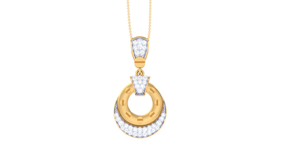 The Halo Interlock Pendant In Gold - 0.25 Ct Brilliant Cut Diamonds