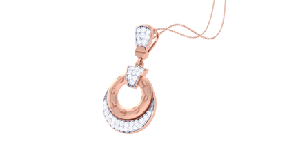 The Halo Interlock Pendant In Gold - 0.25 Ct Brilliant Cut Diamonds