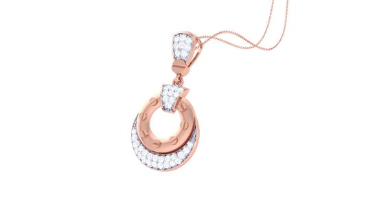 The Halo Interlock Pendant In Gold - 0.25 Ct Brilliant Cut Diamonds