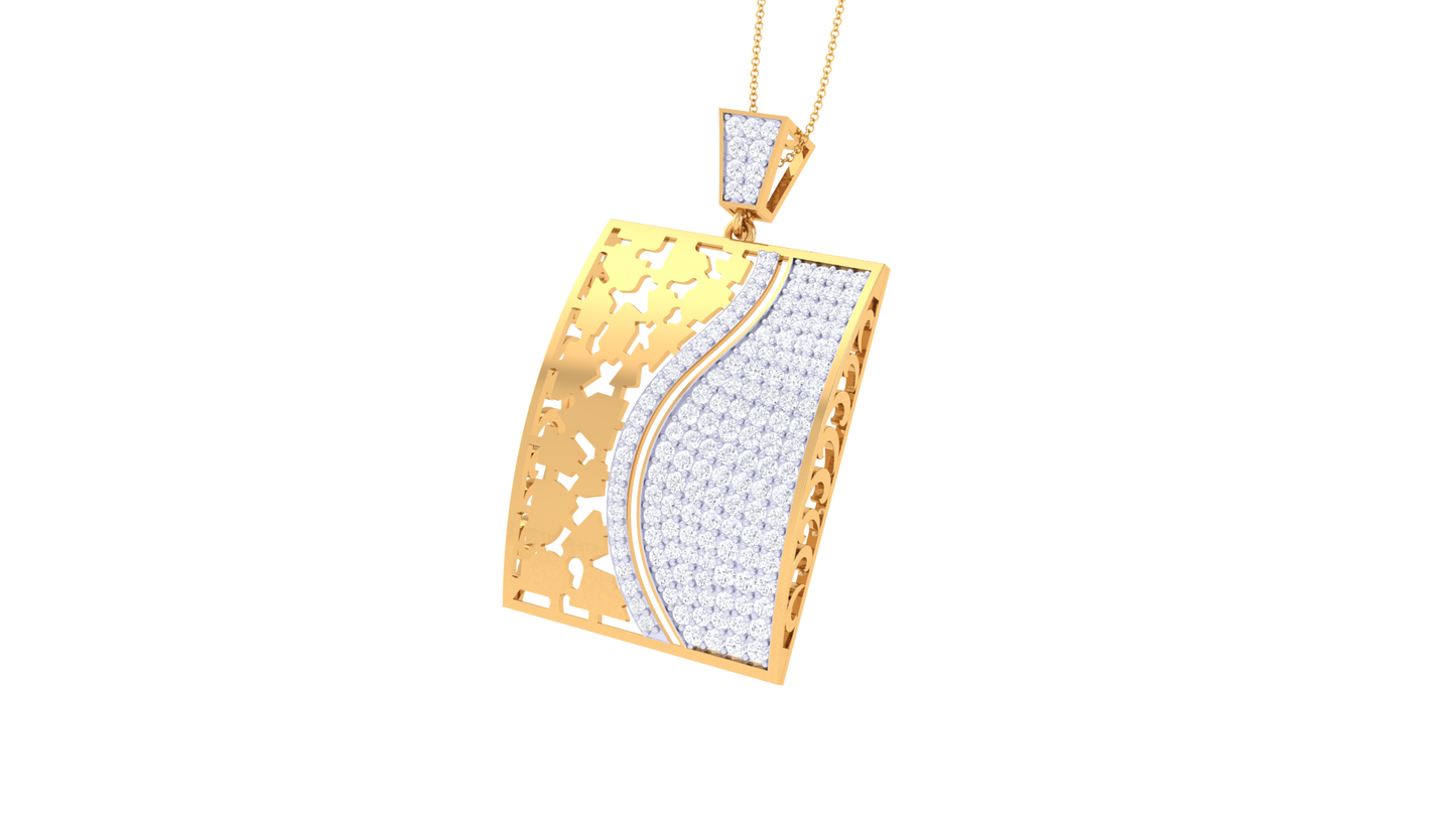 Eterna Flow Pendent In Yellow Gold - 1.28 Ct Diamonds