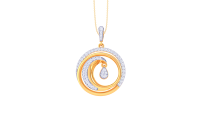 Radiant Ovel Gold and Diamod Pendent - 0.55 Ct
