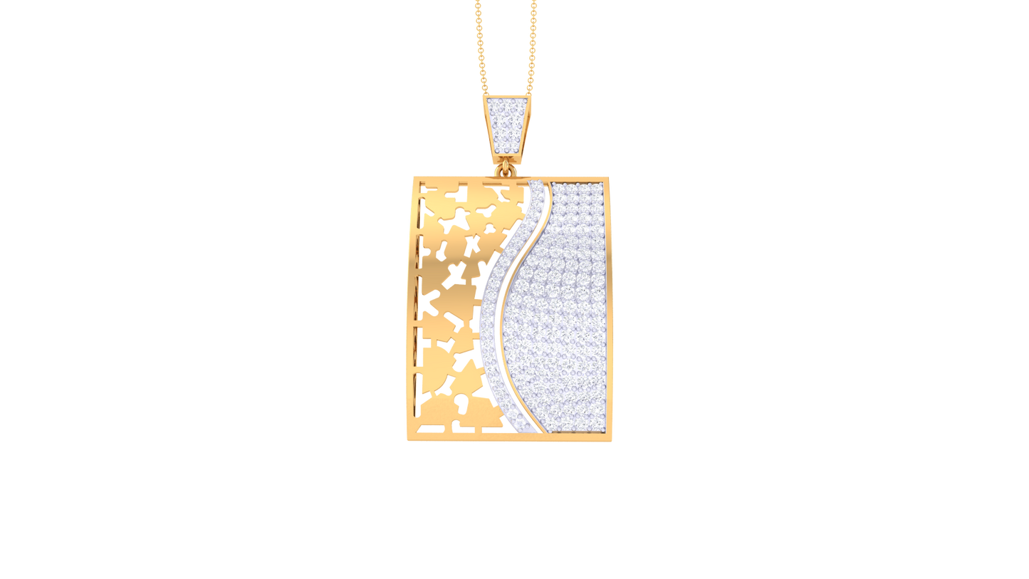 Eterna Flow Pendent In Yellow Gold - 1.28 Ct Diamonds