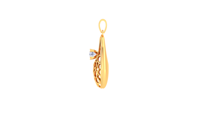 Radiant Filigree Teardrop Pendant In Gold - 0.59 Ct Square Cut Diamond