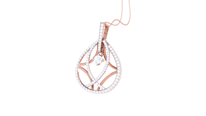 Symmetrical Gold Pendant With Central Solitaire – 1.37 Ct Dazzling Diamonds