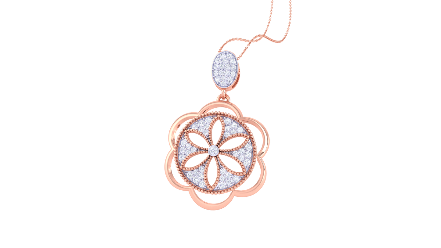 Floral Embrace Sparkle Diamond Pendant in Gold – 0.43 Ct