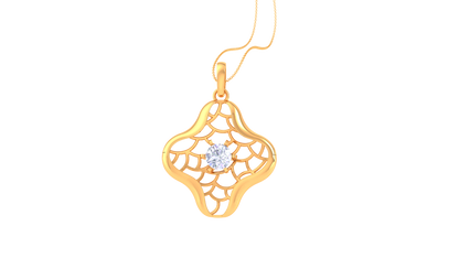 Radiant Clover Lattice Pendant In Gold - 0.59 Ct Brilliant Diamond