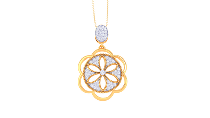 Floral Embrace Sparkle Diamond Pendant in Gold – 0.43 Ct