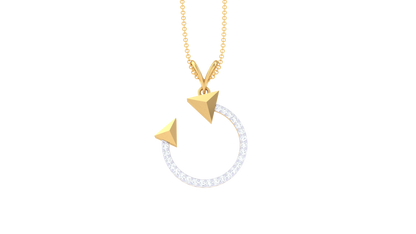The Arrow Ark Pendant In Gold - 0.42 Ct Brilliant Cut Diamonds