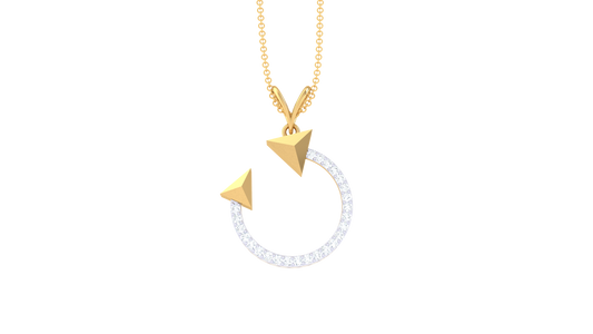 The Arrow Ark Pendant In Gold - 0.42 Ct Brilliant Cut Diamonds