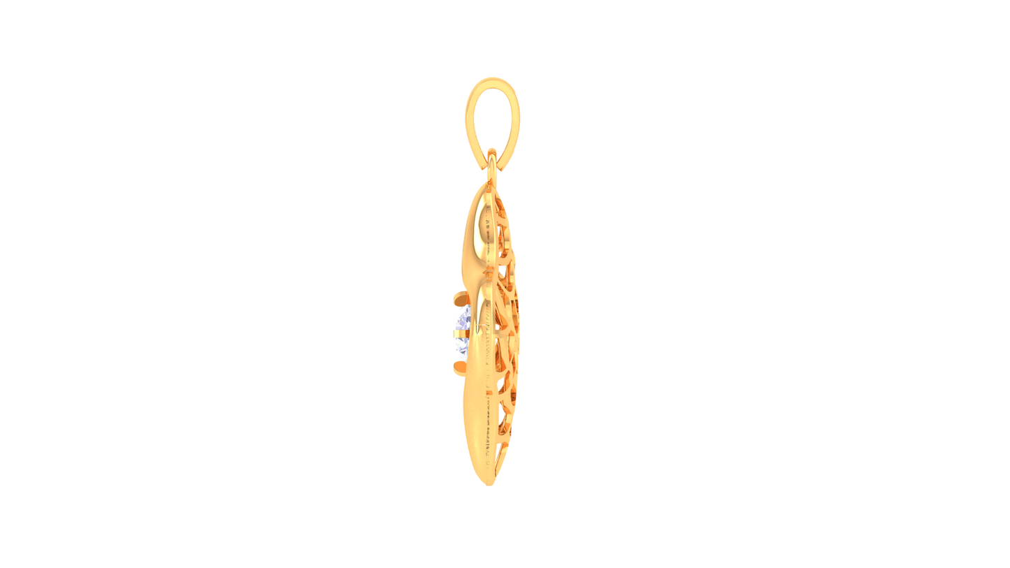 Radiant Clover Lattice Pendant In Gold - 0.59 Ct Brilliant Diamond