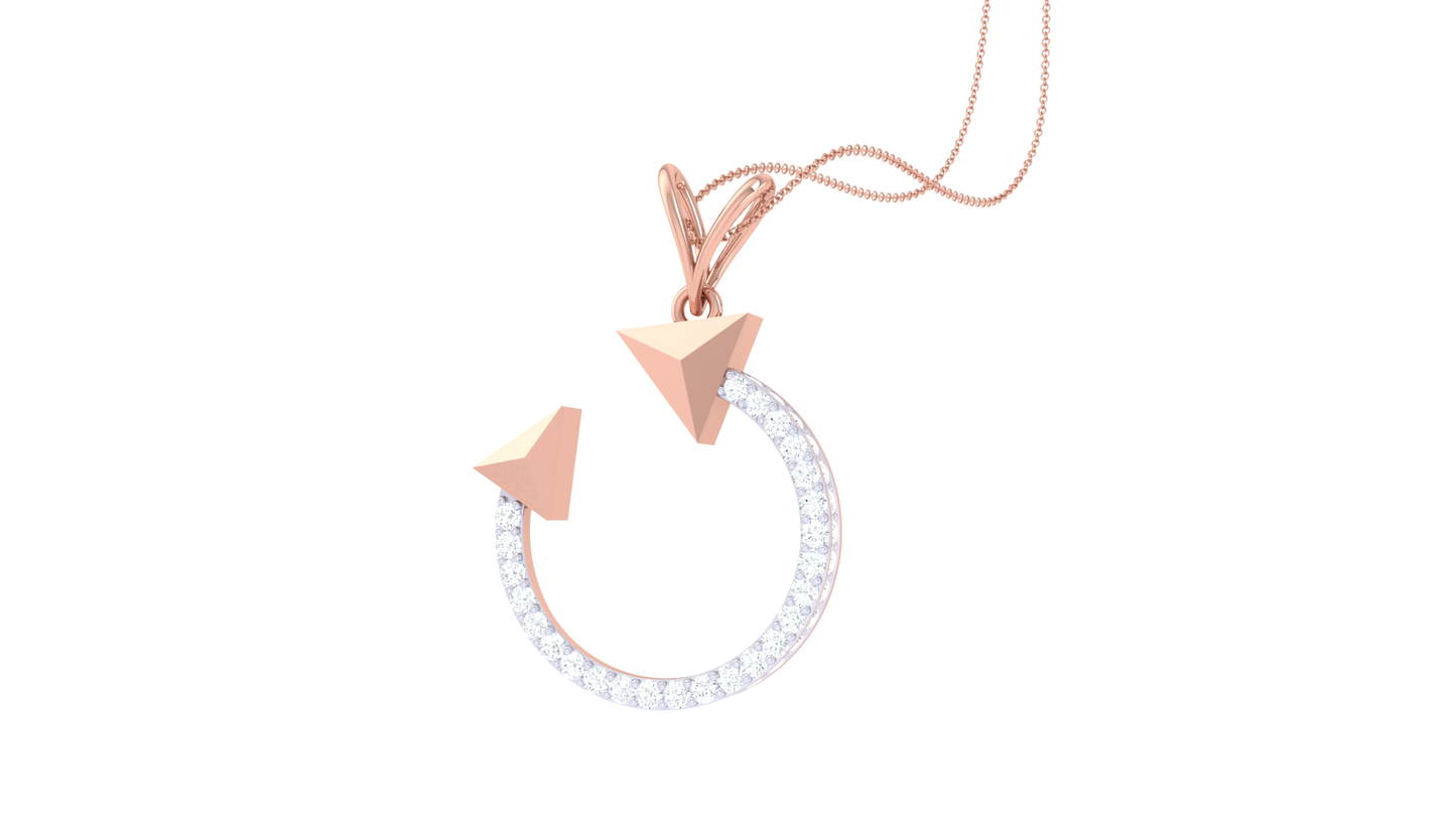 The Arrow Ark Pendant In Gold - 0.42 Ct Brilliant Cut Diamonds