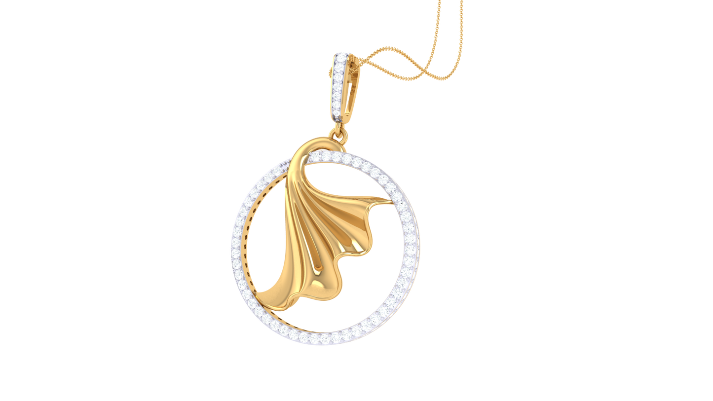 Orbital Whisper Gold Pendant - 0.84 CtBrilliant Cut Diamonds