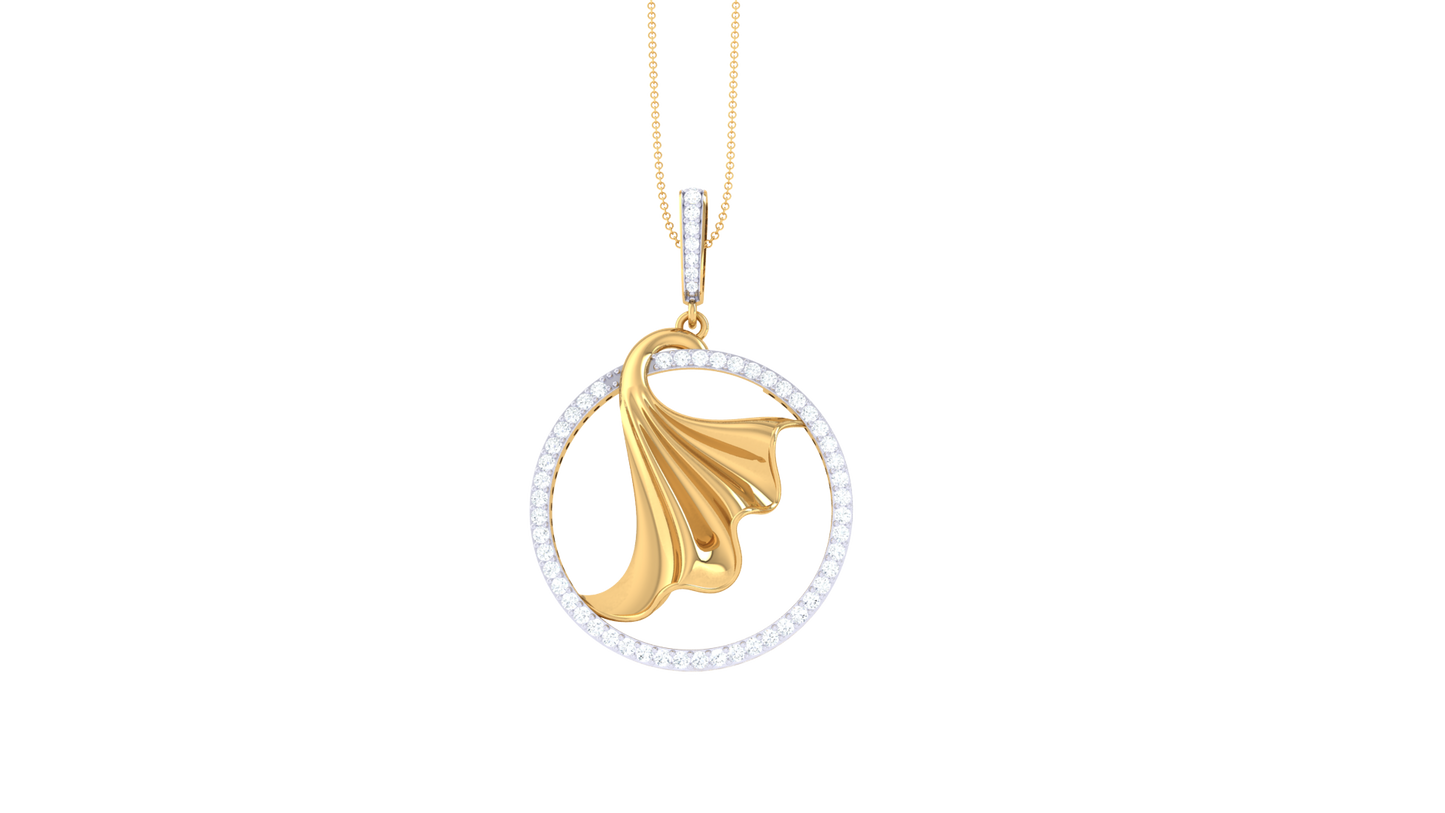Orbital Whisper Gold Pendant - 0.84 CtBrilliant Cut Diamonds