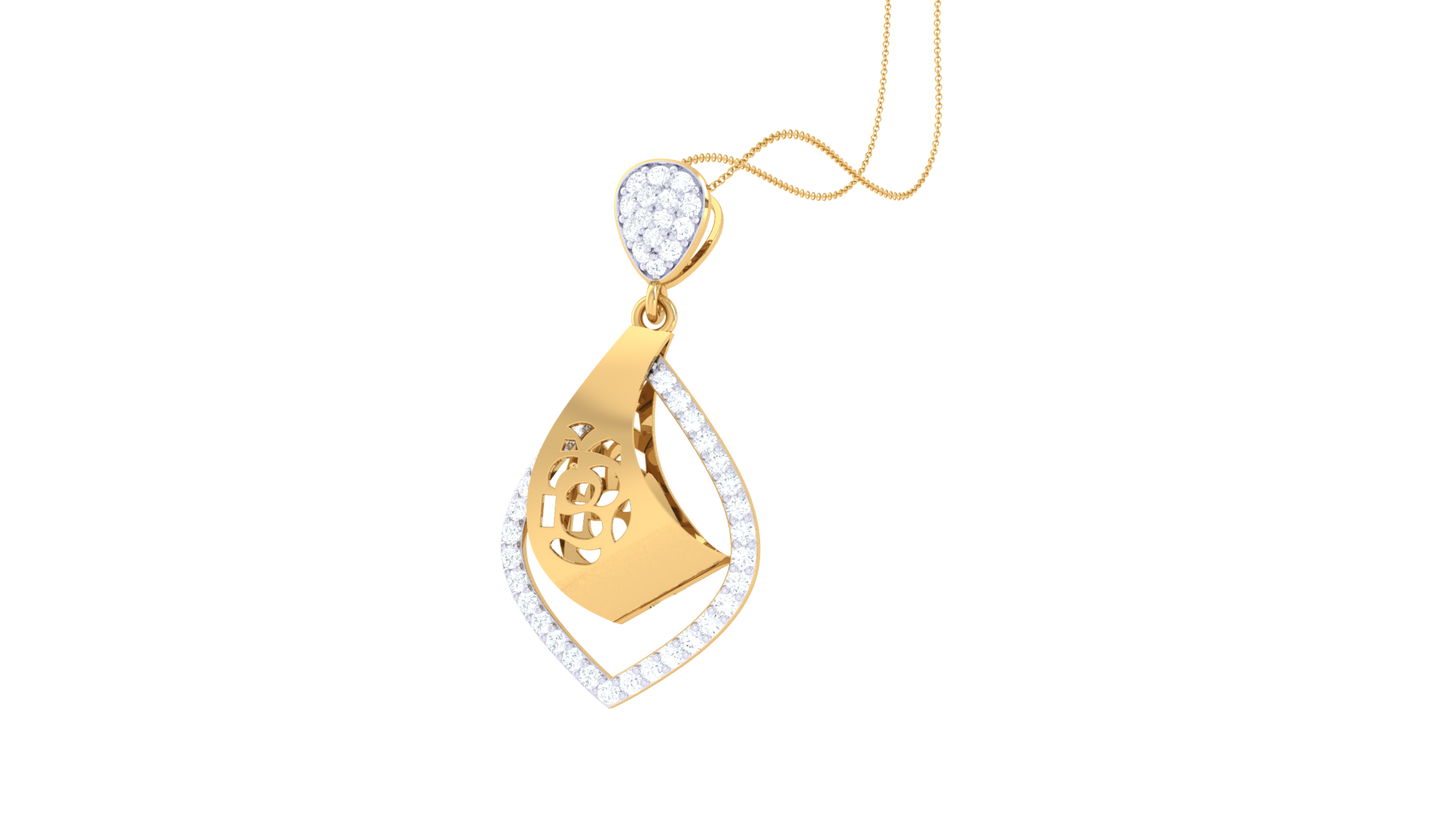 The Royal Lattice Pendant In Gold - 0.34 Ct Brilliant Cut Diamonds