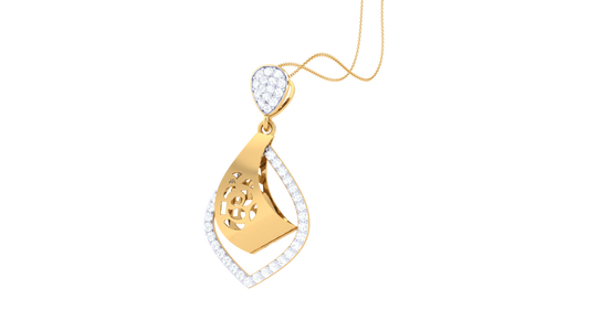 The Royal Lattice Pendant In Gold - 0.34 Ct Brilliant Cut Diamonds