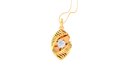 Marquise Radiance Gold Pendent -0.59 Ct Round Diamond