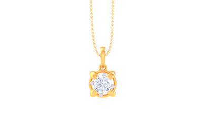 Flora Luxe Solitaire Pendent In Gold - 0.59 Ct Round Diamond