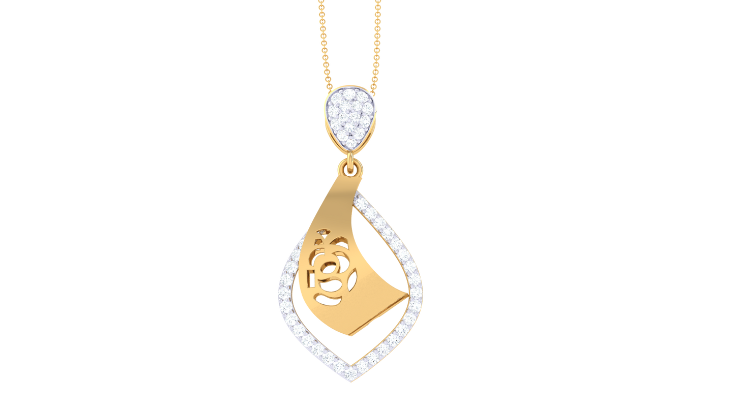The Royal Lattice Pendant In Gold - 0.34 Ct Brilliant Cut Diamonds