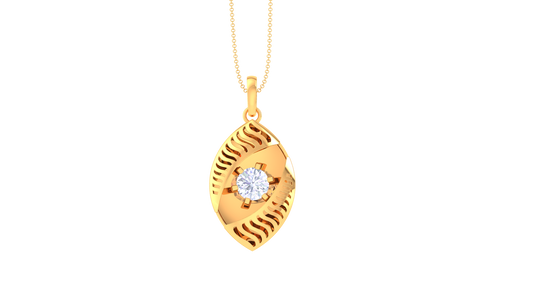 Marquise Radiance Gold Pendent -0.59 Ct Round Diamond
