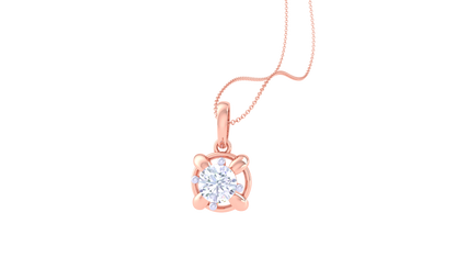 Flora Luxe Solitaire Pendent In Gold - 0.59 Ct Round Diamond