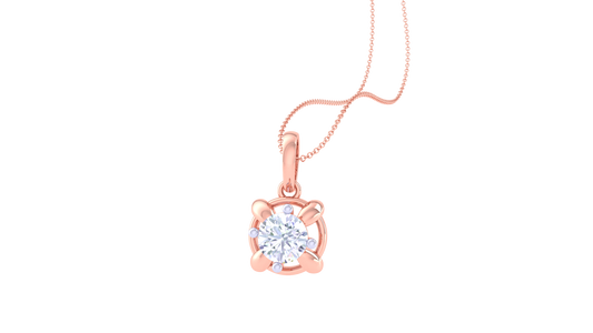 Flora Luxe Solitaire Pendent In Gold - 0.59 Ct Round Diamond