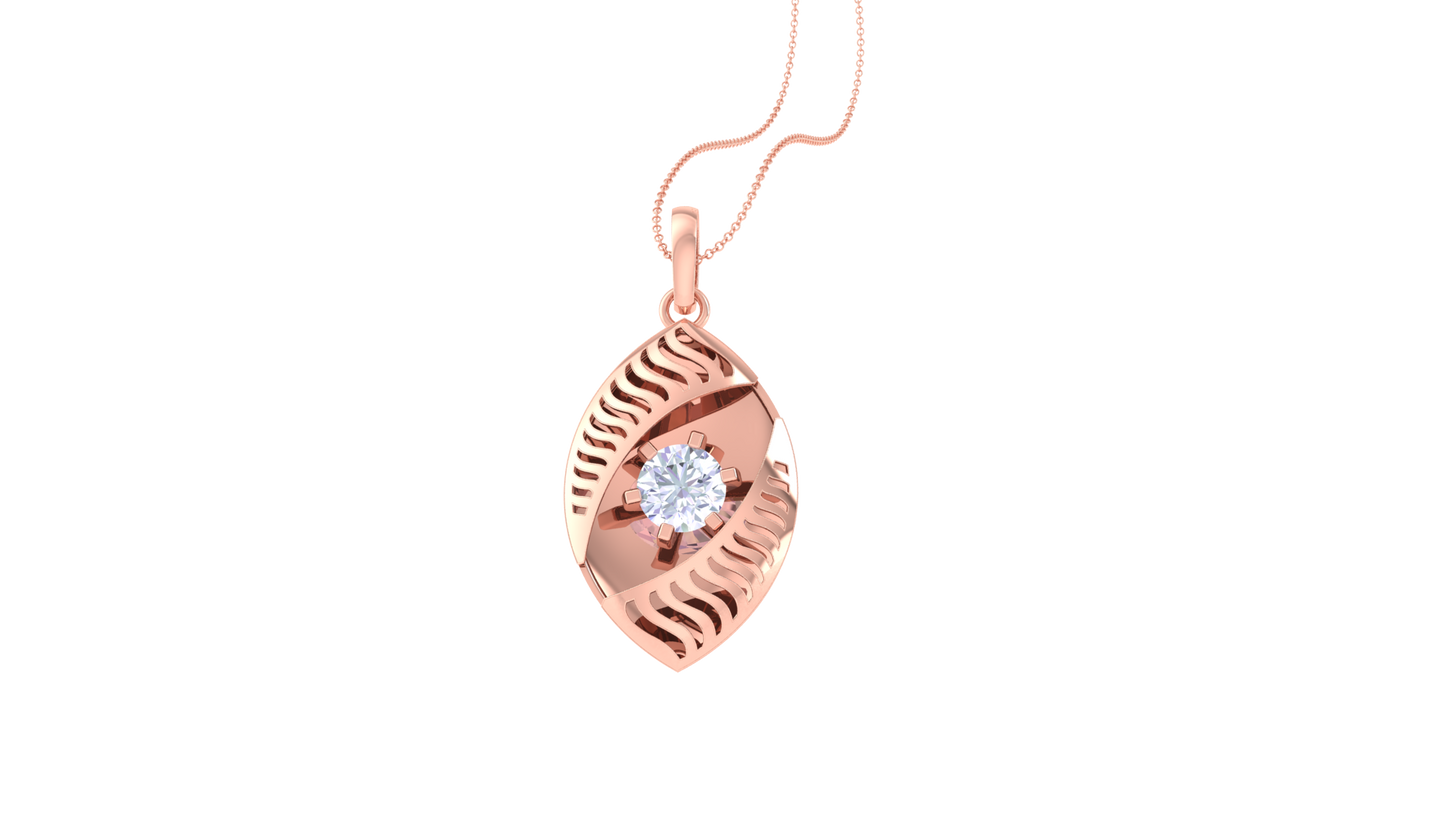 Marquise Radiance Gold Pendent -0.59 Ct Round Diamond