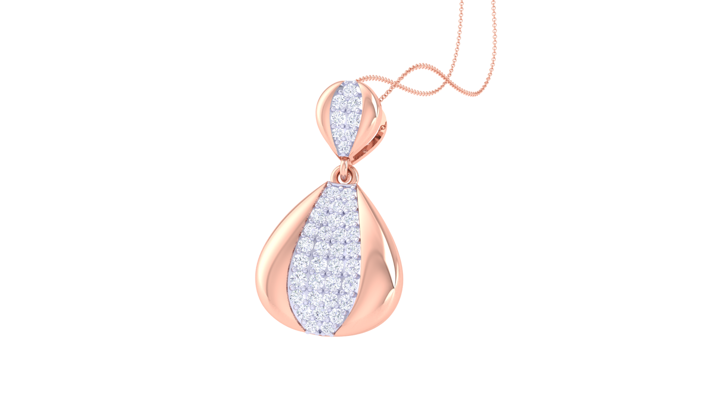 Elegance Stream Pendant In Gold  – 0.43 Ct Sparkling Diamonds