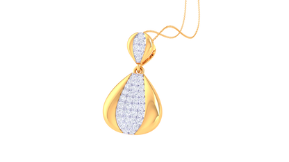 Elegance Stream Pendant In Gold  – 0.43 Ct Sparkling Diamonds