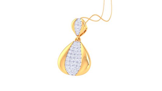 Elegance Stream Pendant In Gold  – 0.43 Ct Sparkling Diamonds