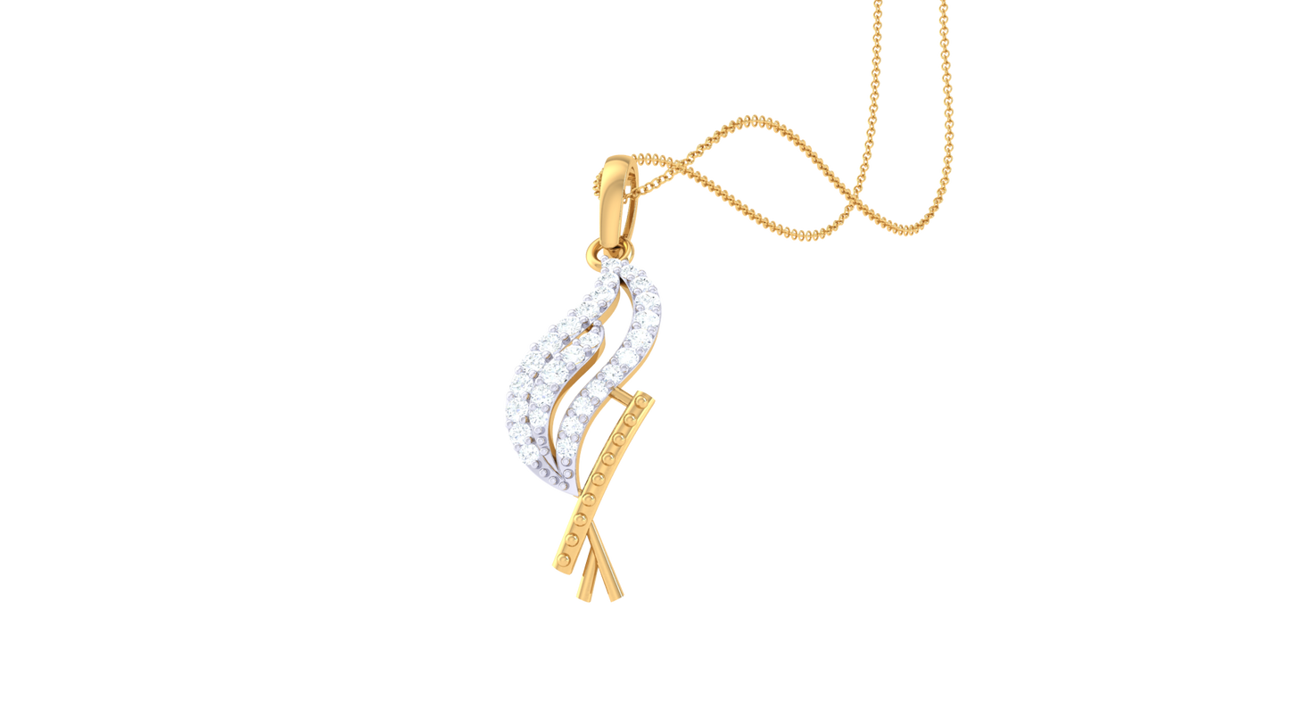 Krishna Pendant In Gold - 0.14 Ct Diamond Accents