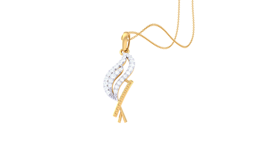 Krishna Pendant In Gold - 0.14 Ct Diamond Accents
