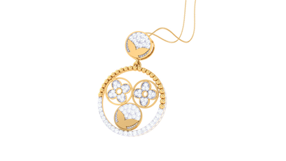 Radiant Bloom Circular Pendant - 0.78 Ct Diamonds In Gold